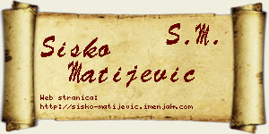 Sisko Matijević vizit kartica
